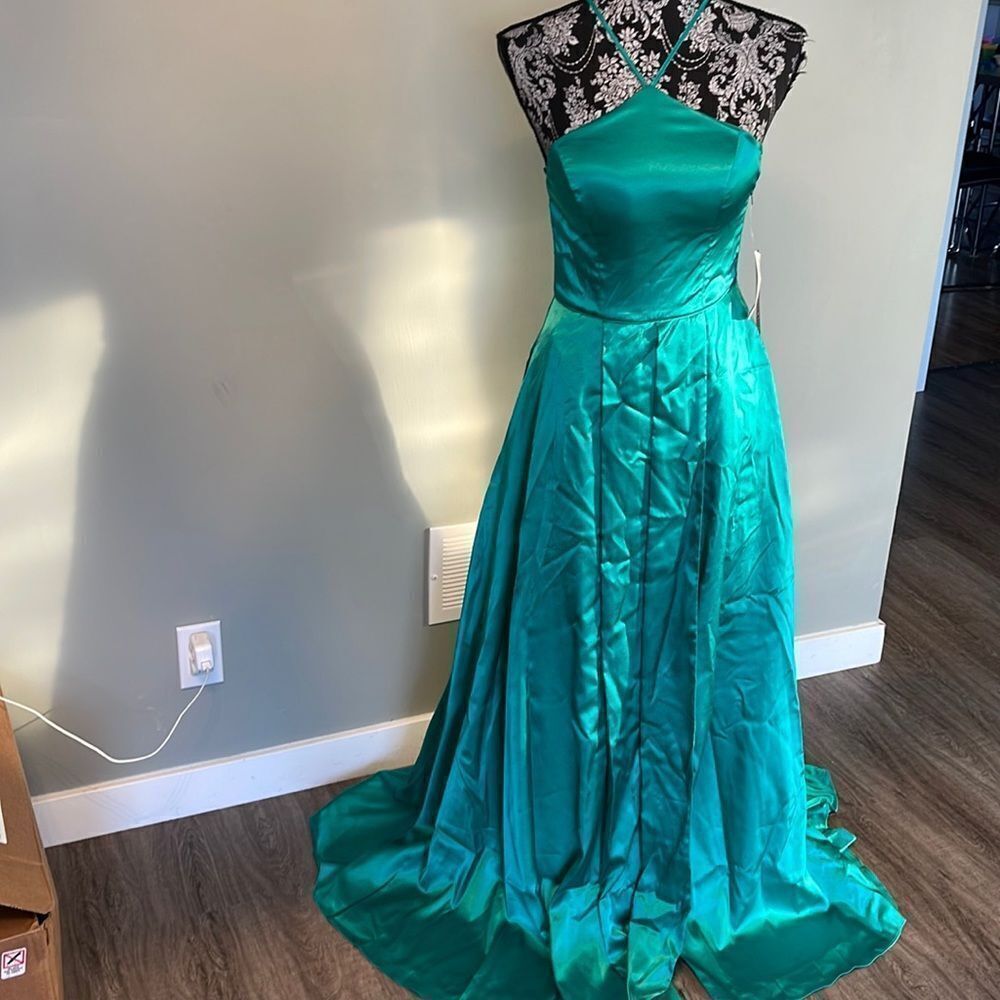 Sequin Hearts Sea Green Graduation Dress